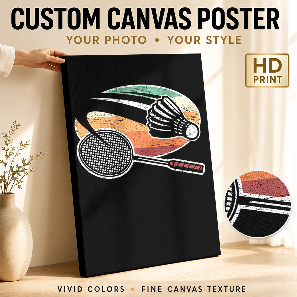 Badminton Photo - Badminton Canvas Schilderij Poster Gepersonaliseerde Foto