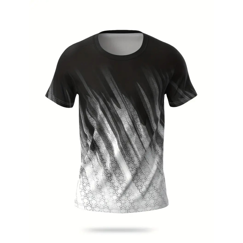 Badminton Png - T-shirt met gradiëntstrepen en print voor