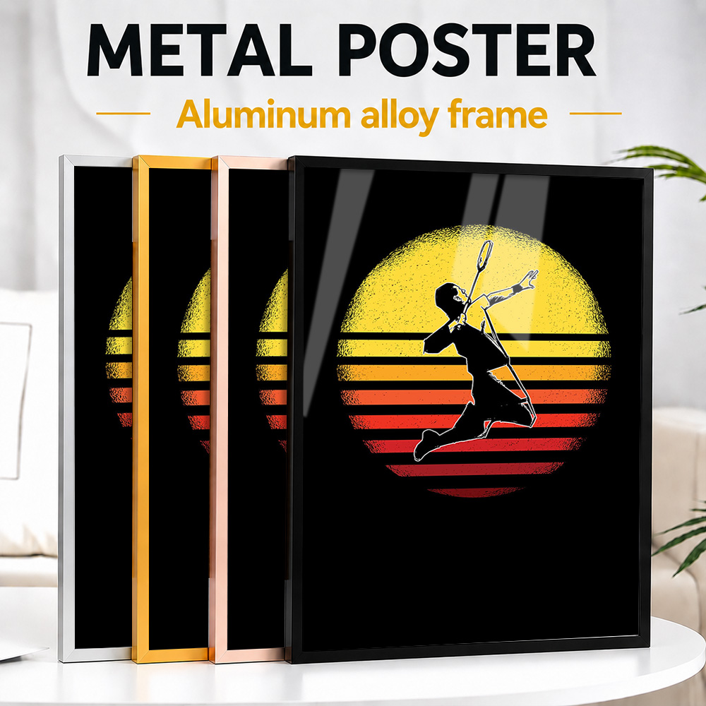 Badminton Photo - Badminton Speler Vintage Metalen Poster Met