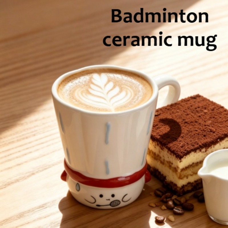 Badminton Cup - Keramische badmintonbekers met melkbekers, koffiebekers en